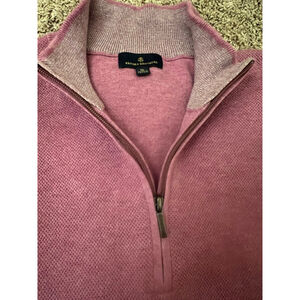 New Men's Brooks Brothers Pink Quarter-Zip Sweater XL Cotton & Cashmere